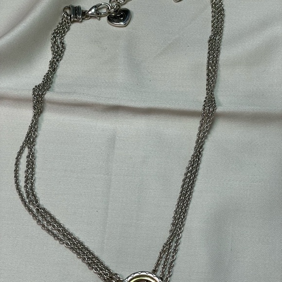 Brighton Silver Plated Two Toned Mixed Metals Dangle Charm Necklace - Picture 4 of 5